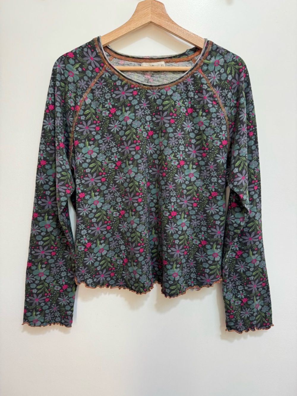 Natural Life Lily Cotton Floral Long Sleeve Tee Shirt Women’s XL Boho Elevated - Picture 2 of 12